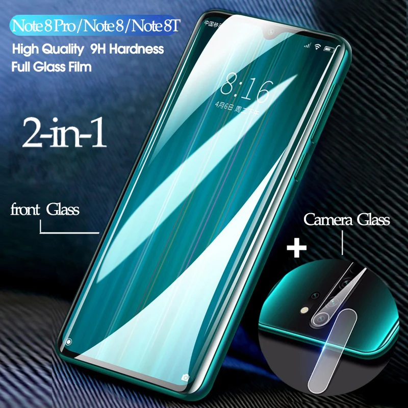 2 в 1 камера Стекло Redmi Note 8 Pro 8T закаленное стекло для телефона Xiaomi Global Version Защитная