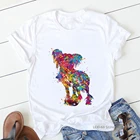 Футболка женская с акварельным принтом, смешная рубашка с принтом хохлатых собак, друзей, собак, любимых щенков, в стиле Харадзюку