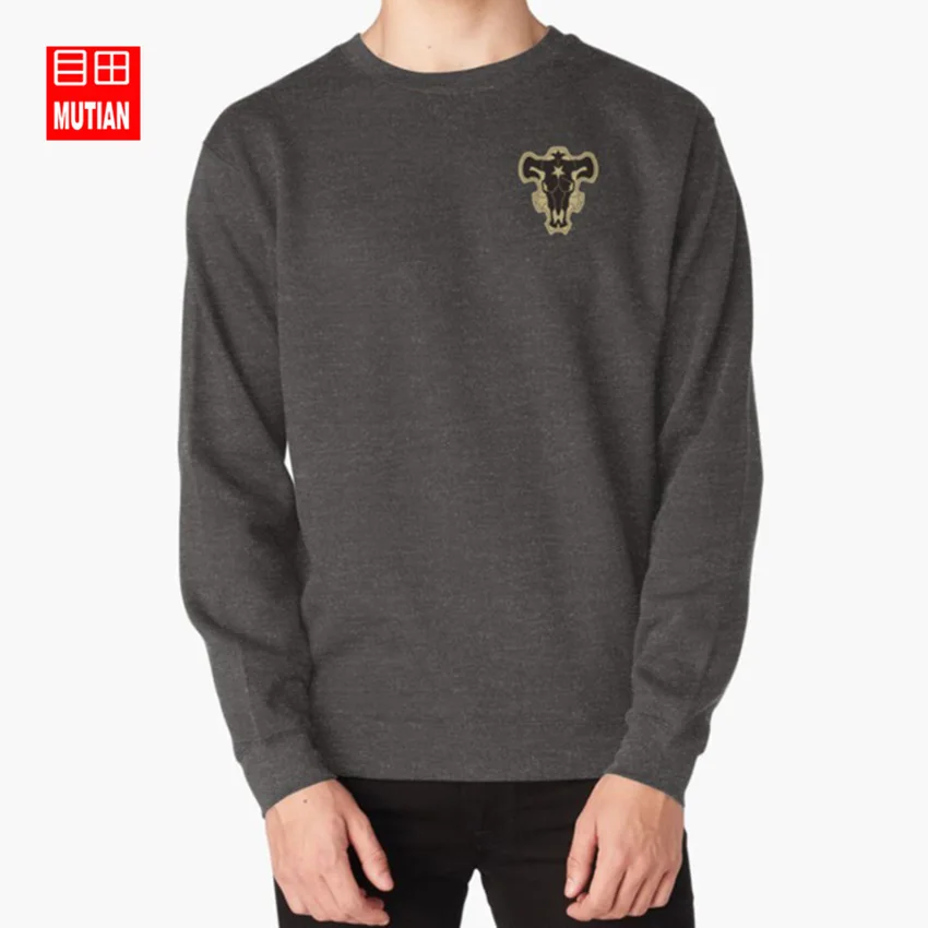 Черные толстовки с изображением клевера черные черного черепа логотипом гильдии