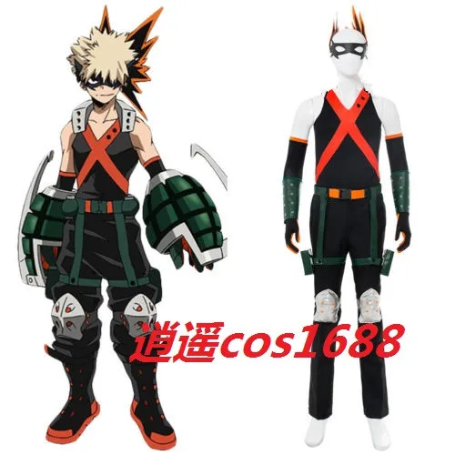 Г. Кацуки бакуго герой Боевая форма Boku no Hero Academy My Hero Academy Косплей бакугоу кацуки боевой костюм(только костюм - Цвет: Армейский зеленый