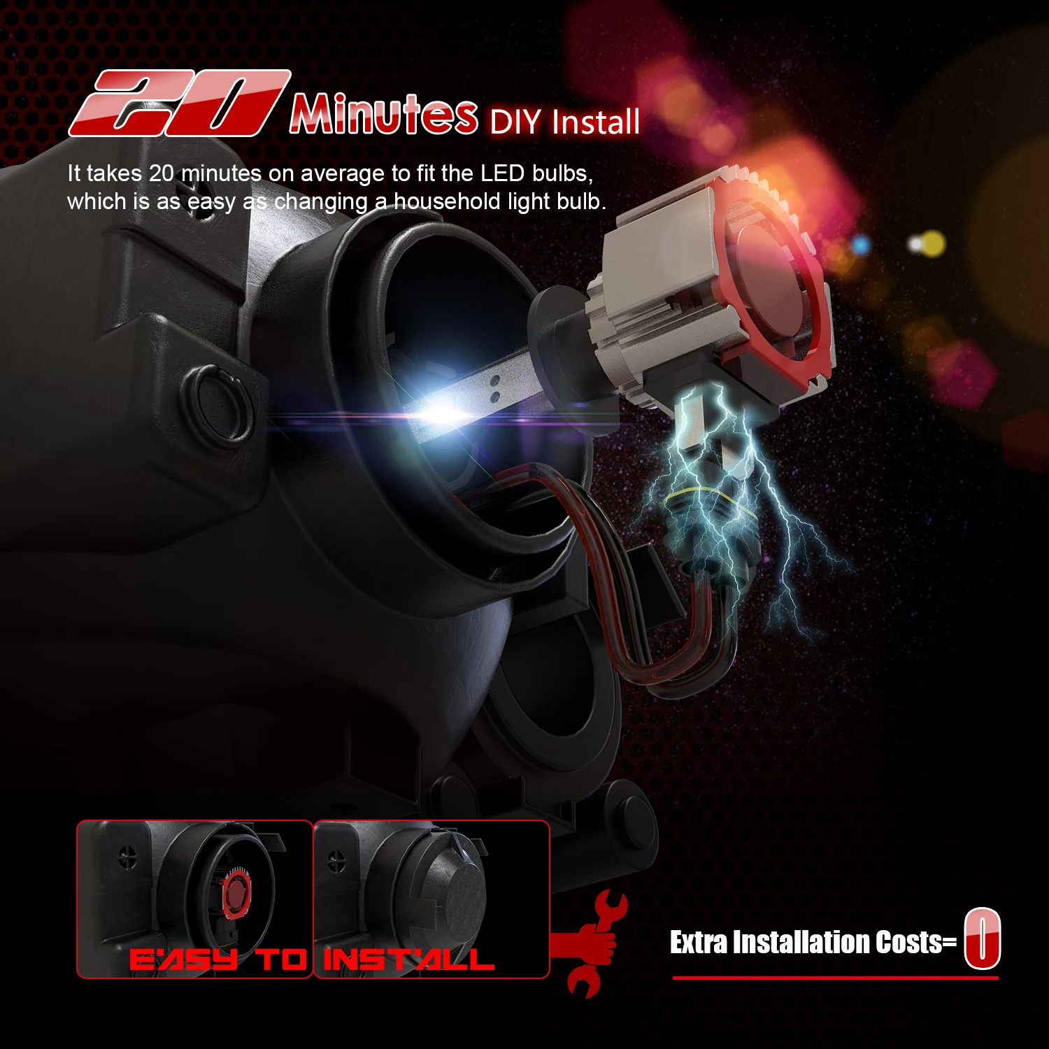 Автомобильный головной светильник H7 светодиодный супер яркий 60 Вт H1 HB3 9005 9006 HB4