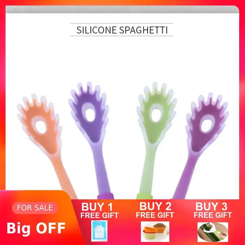 Силиконовые ложки с длинной ручкой для спагетти макаронные изделия лапши