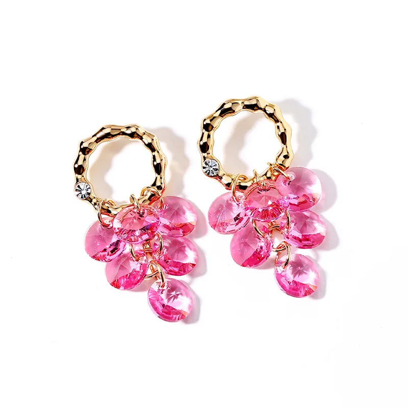 Серьги кольца женские гипоаллергенные с кристаллами|Серьги-подвески| |