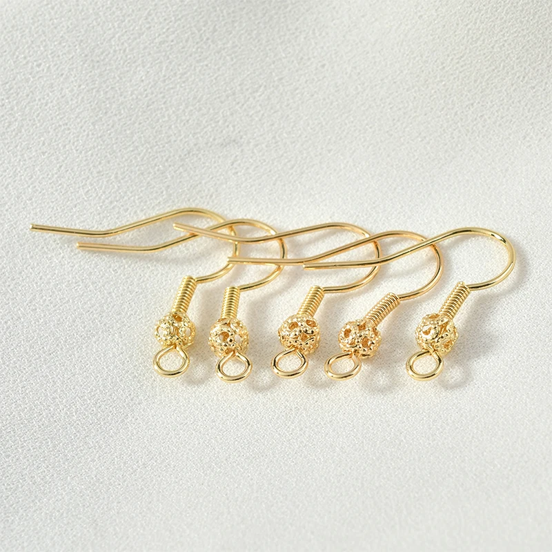 Медный позолоченный винтажный цветочный крючок 18 карат сделай сам базовый ушной