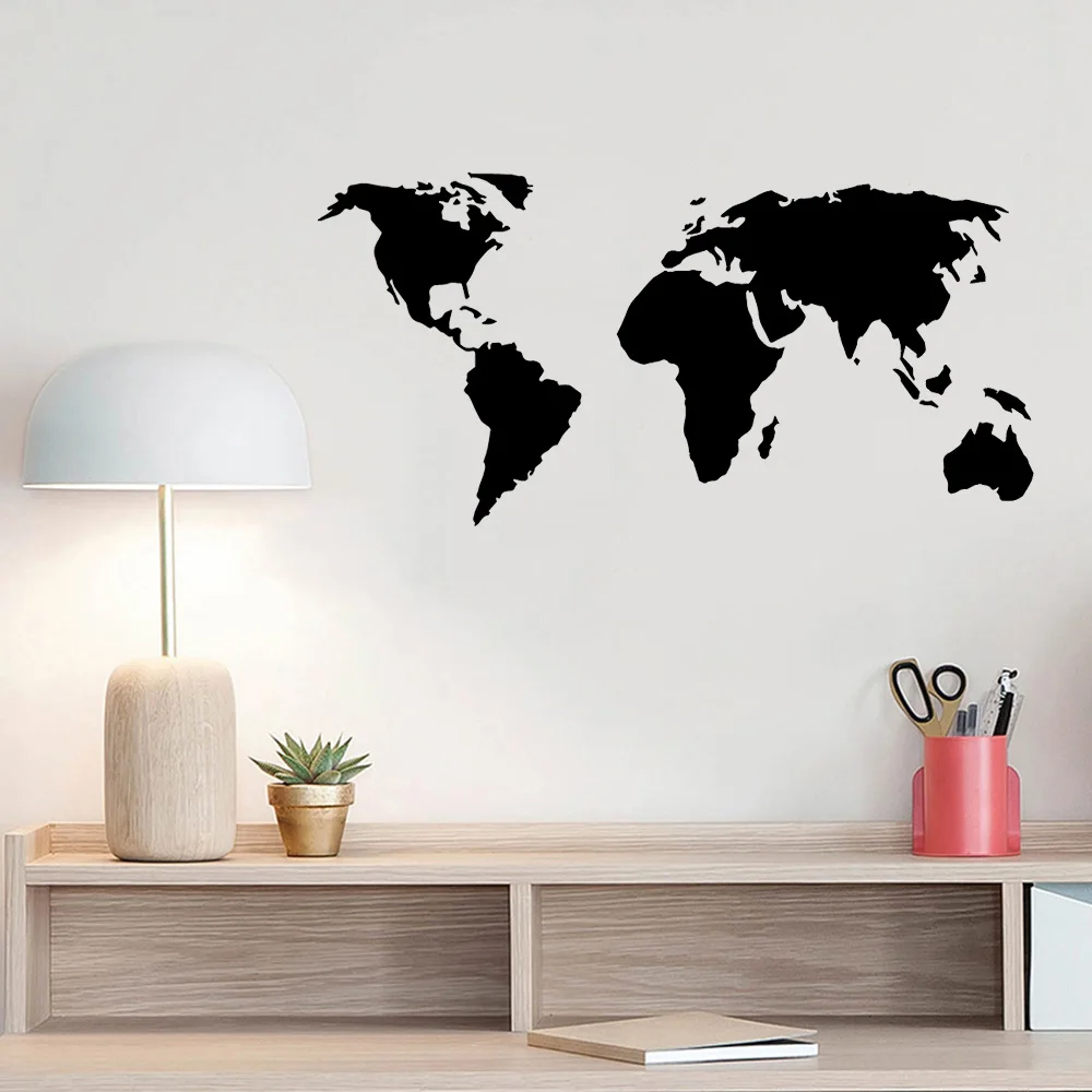 

World Map Wall Decal Classroom Decorations Vinyl Sticker Wall Stickers for Bedroom Living Room Schools Decals Big Sizes