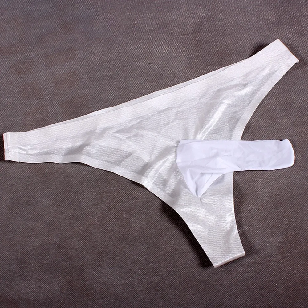 

Men Sexy Ultra-Thin Ice Silk See-Through Breathable Thong T Pants Ding Briefs Gays Underwear Sissy Panties Male Lingerie Semless