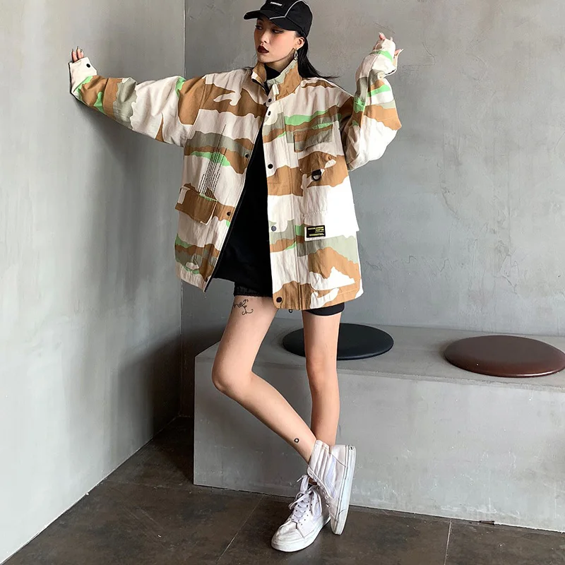 Осенняя Свободная Женская куртка-бомбер Harajuku уличная куртка женская теплая