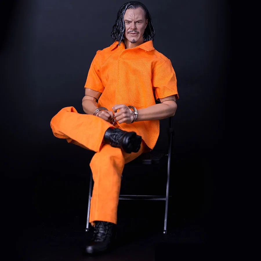 1/6 Scale Orange Prisoner's Garb Short Sleeve with Pants Uniform for 12in Action Figure Toy Accessorsy