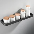 Полка для ванной комнаты, полка для душа, алюминиевая черная угловая полка для ванной комнаты, настенный черный алюминиевый держатель для хранения в кухне