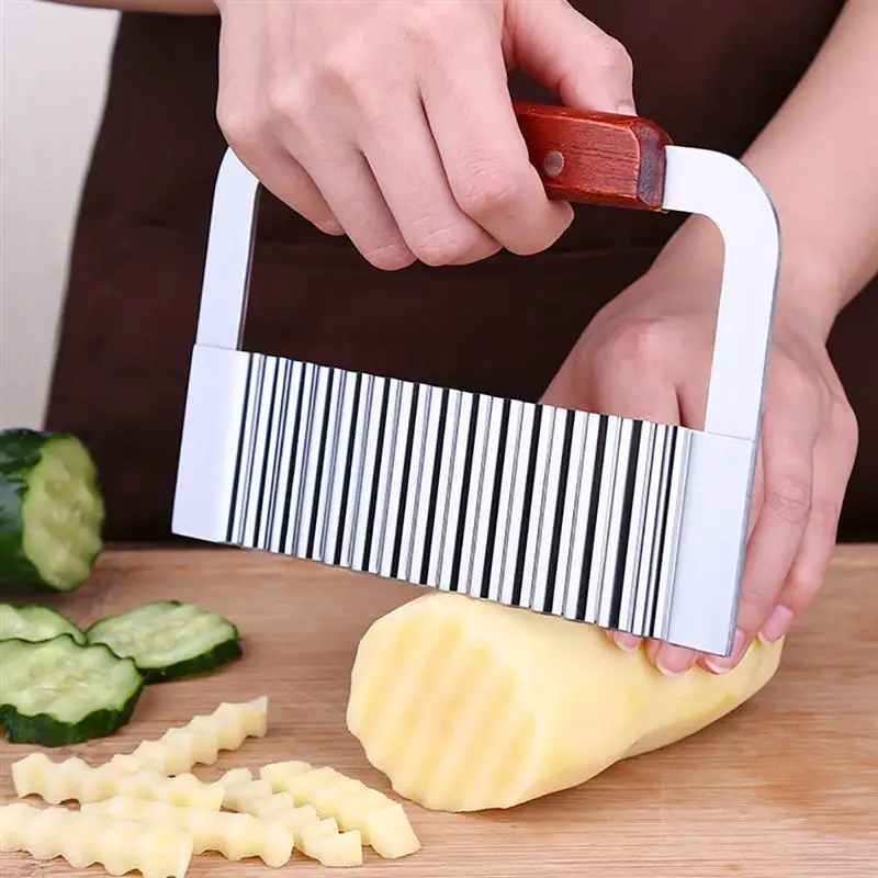 1 pc Wave Potato Cutter Stainless Steel Vegetable Slicer Dough Crinkle Knife For Potato Pastry DIY Handmade Soap Knife