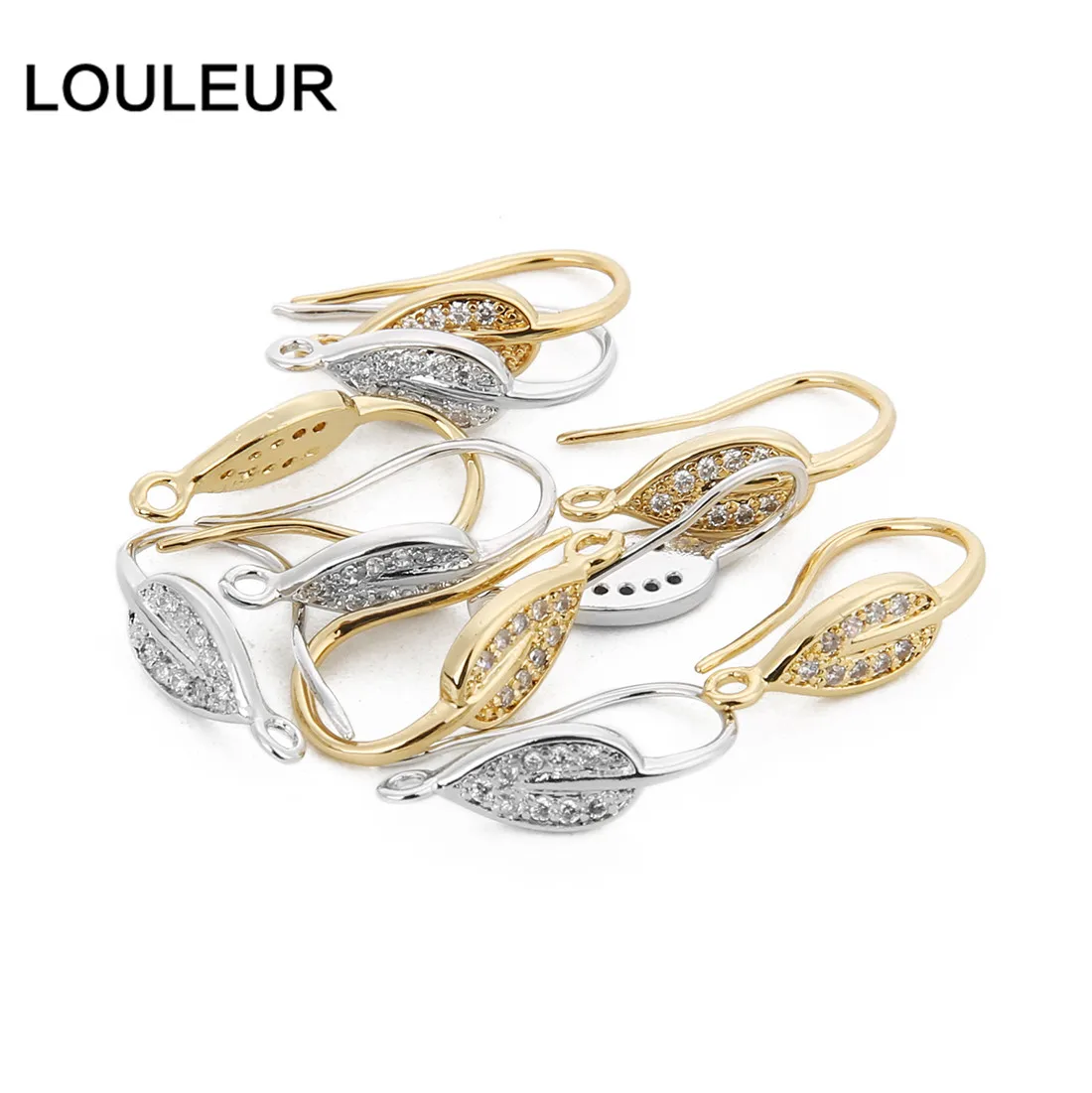 Louleur, 2 шт./лот, u-образные серьги в форме листа, крючок для женщин, сделай сам, серьги, модные ювелирные аксессуары, серьги, застежки, крючки