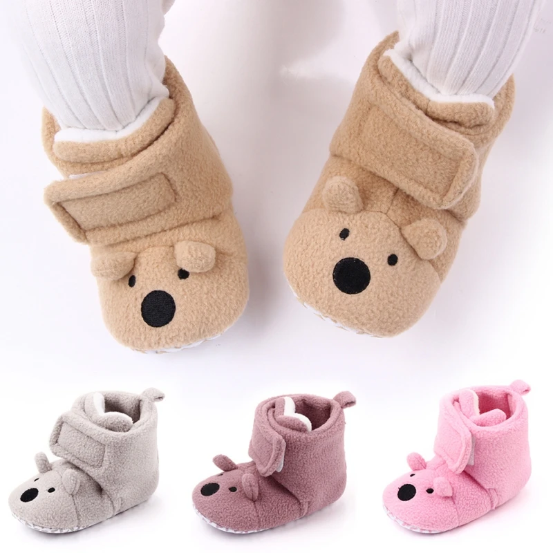 

Warm Newborn Toddler Boots Spring First Walkers baby Girls Boys Shoes Soft Sole Fur Snow Booties for 0-18M