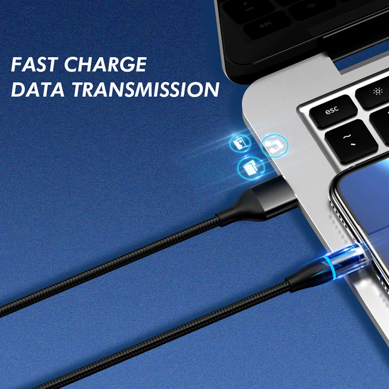 Jellico светодиодный кабель для быстрой зарядки Магнитный кабель usb type C Магнитный кабель USB кабель микро-зарядного устройства для iPhone samsung huawei