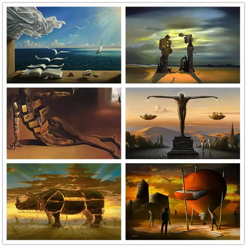 

Salvador Dali Canvas Painting Nordic Landscape Art Posters and Prints Surreal Abstract Retro Picture Home Decoration Living Room