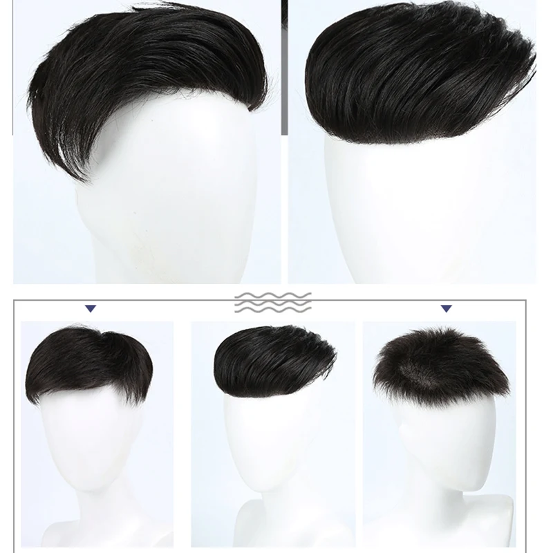 Top Piece Closure Toupee Straight Synthetic Protein silk Hair Hand-made Natural Black Topper Hairpiece | Шиньоны и парики