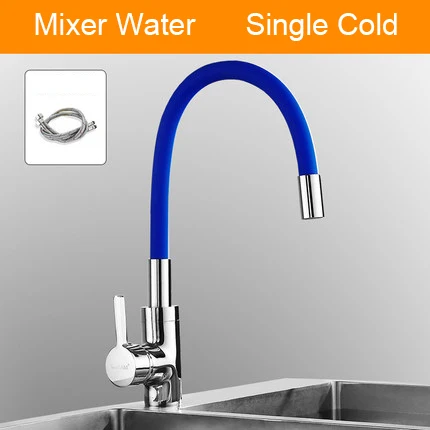 Senlesen Single Cold& Mixer Water Kitchen Faucet Silica Gel Nose Any Direction Rotating Torneira Cozinha Single Handle Tap - Цвет: mixer 1-way