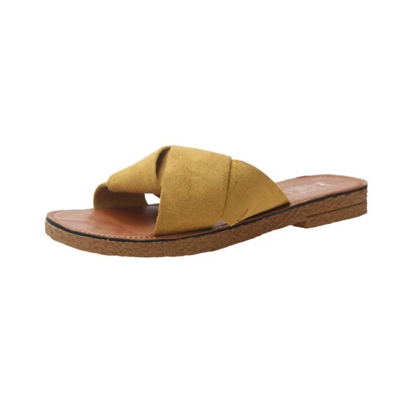 Summer sandals and slippers women 2020 new fashion casual flip flops suede flat bottom cross ladies women's shoes | Спорт и