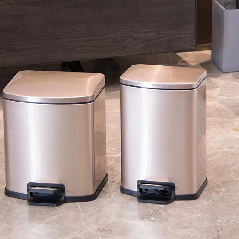 

Anti Odor Trash Can Kitchen Bedroom Metal Bathroom Trash Can Garbage Recycling Bins Pedal Cubo Basura Household Cleaning LT50