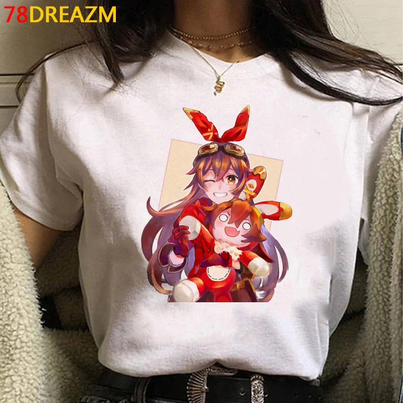 

Одежда Genshin Impact, женская футболка 2021, белая футболка в эстетике, гранж, футболка, уличная одежда, графические футболки для женщин