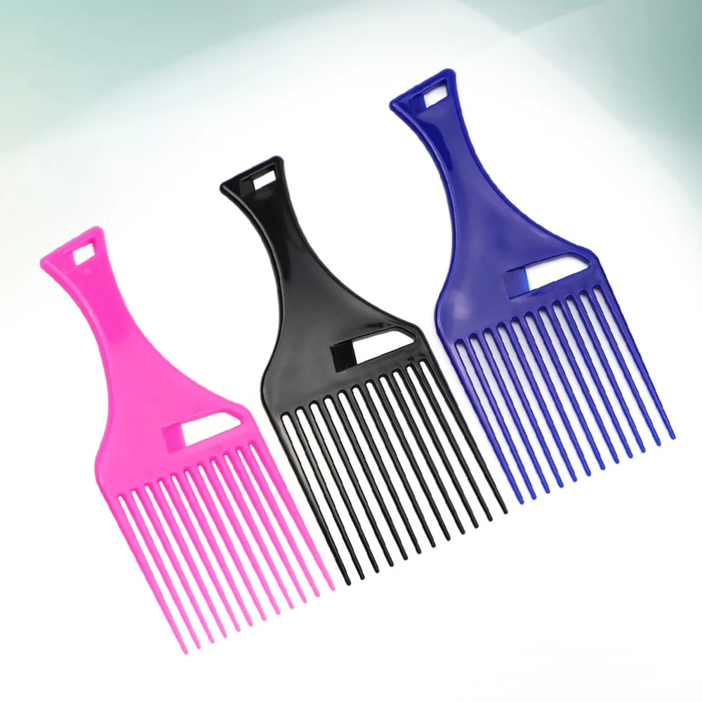 

3Pcs Hairdressing Tools Hair Fork Comb Wide Teeth Comb Hair Styling Hairbrush Styling Tool Cutting Comb Salon Comb (Random Color