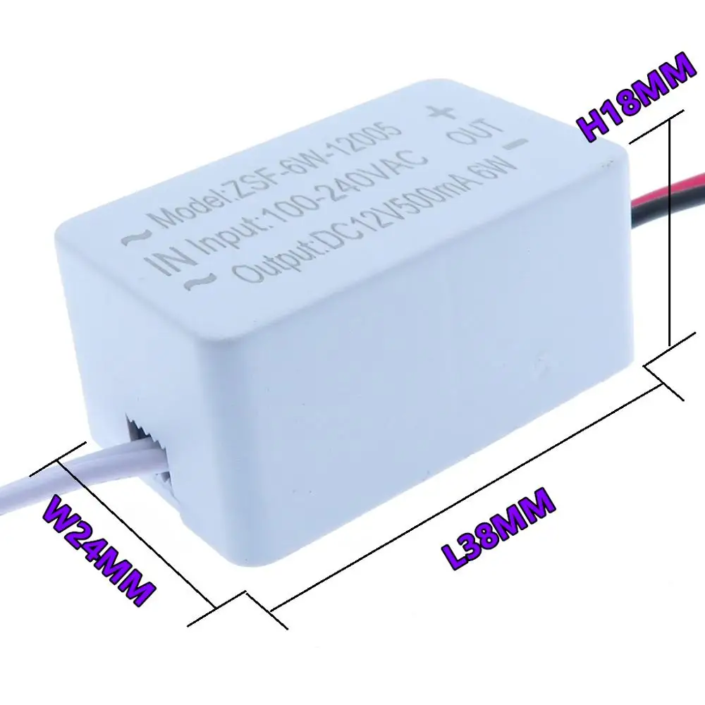 6 Вт импульсный источник питания 12 В светильник ing Transformer LED Strip Driver Adapter 500mA