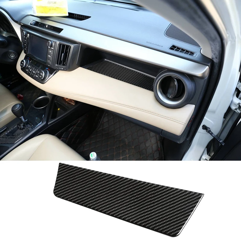 

Углеродное волокно ABS Co-Pilot коробка для хранения панель обшивка для Toyota RAV4 2015-2019 аксессуары для интерьера
