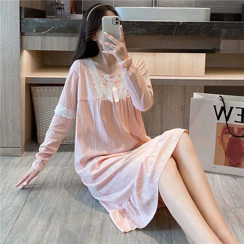 Женская свободная ночная рубашка для беременных с квадратным вырезом