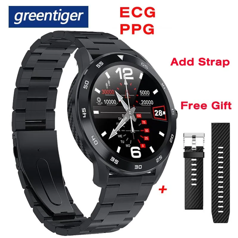 Greentiger DT98 Смарт часы для мужчин ЭКГ+ PPG HRV монитор сердечного ритма секундомер Bluetooth Вызов IP68 Водонепроницаемый Smartwatch VS B57 F8 L7