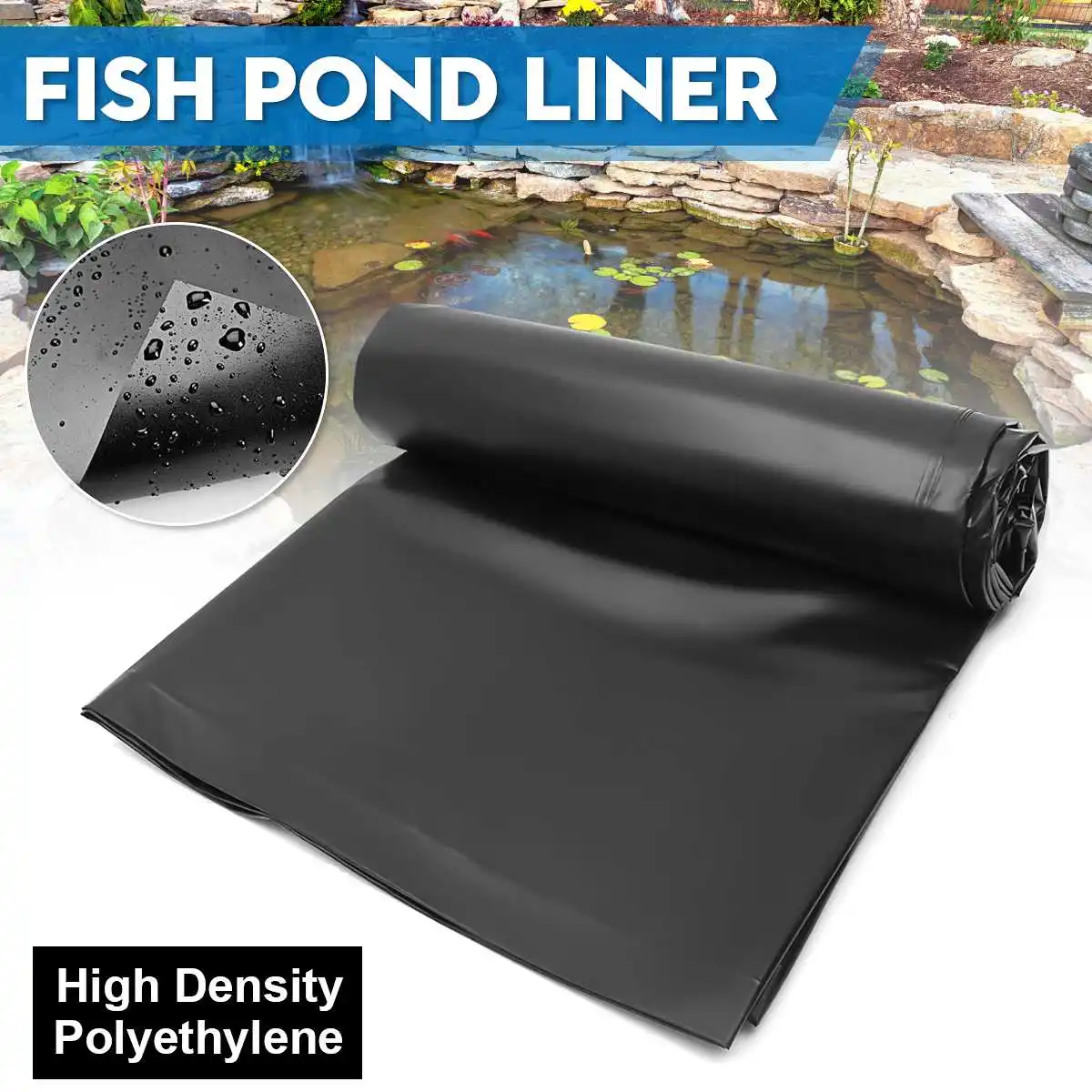 

4 Sizes 0.12mm Fish Pond Liner Cloth Home Garden Pool Reinforced Heavy Duty Landscaping Pool Waterproof Membrane Liner Cloth