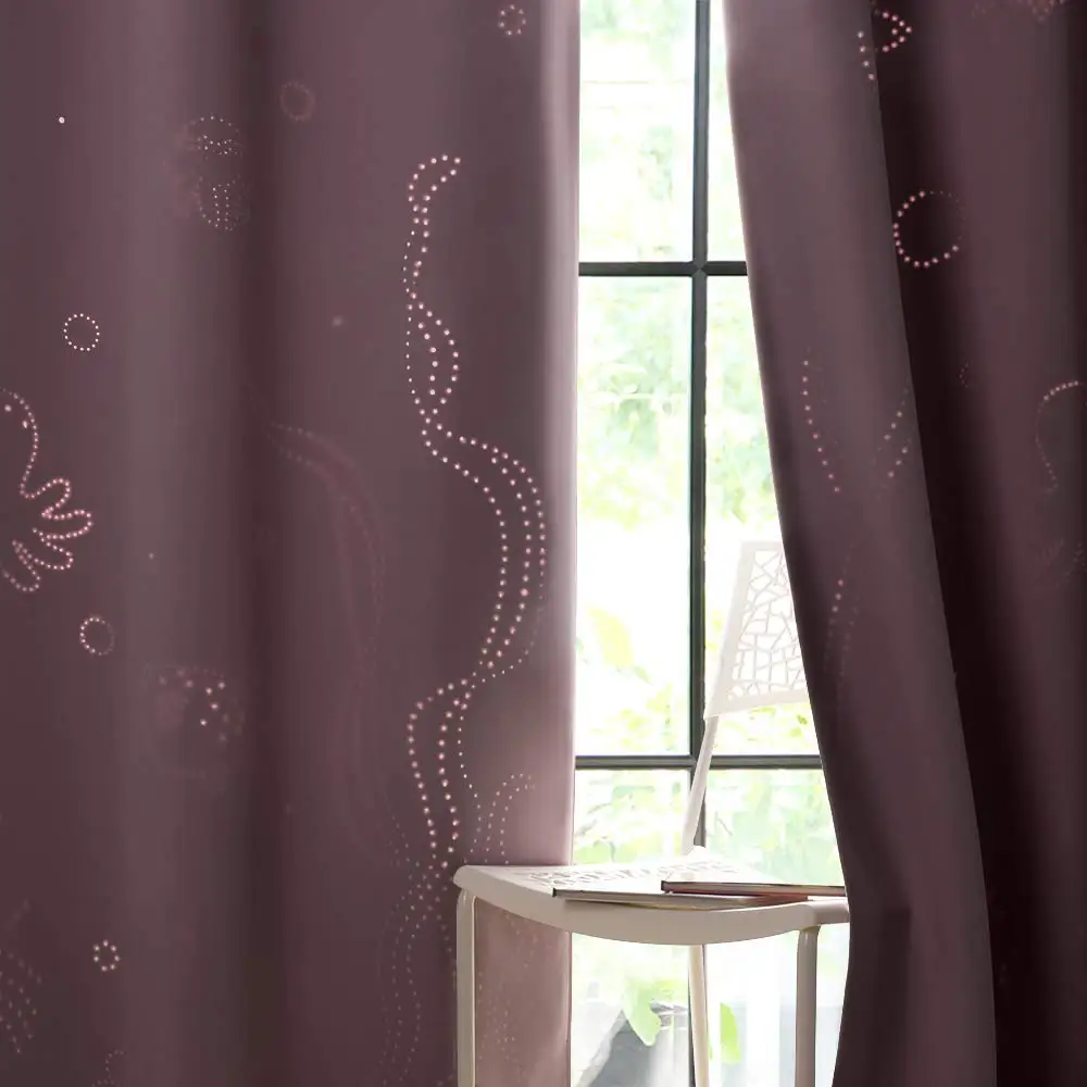 NICETOWN 1 шт. 100% затемненные шторы с вырезами в морском мире черные вкладыши