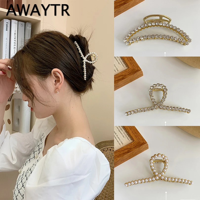 Женские заколки для волос AWAYTR Роскошный аксессуар с жемчугом и кристаллами