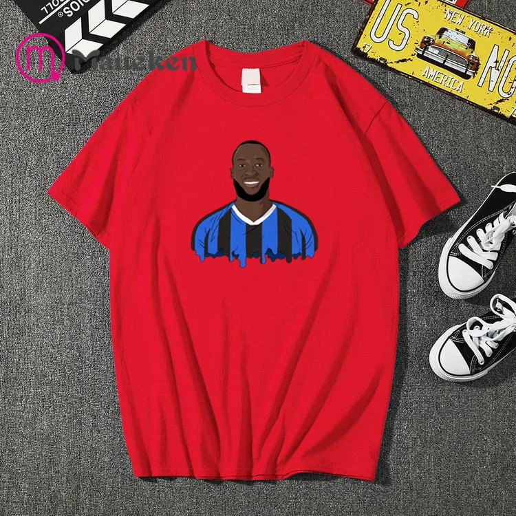 

New lukaku Summer Casual T Shirt short sleeve O-Neck Tee Tops t-shirt for fans gift