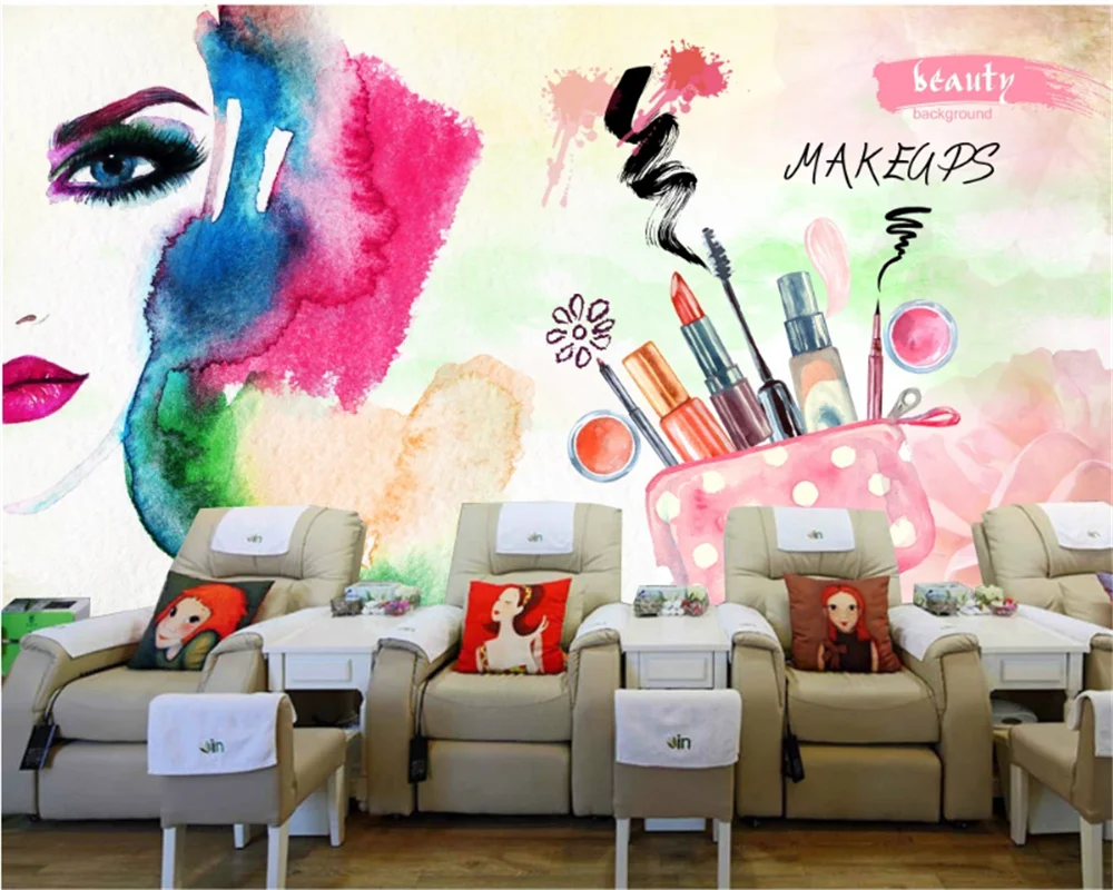 Wellyu индивидуальные обои 3d Роспись маникюрный салон украшение для салона красоты