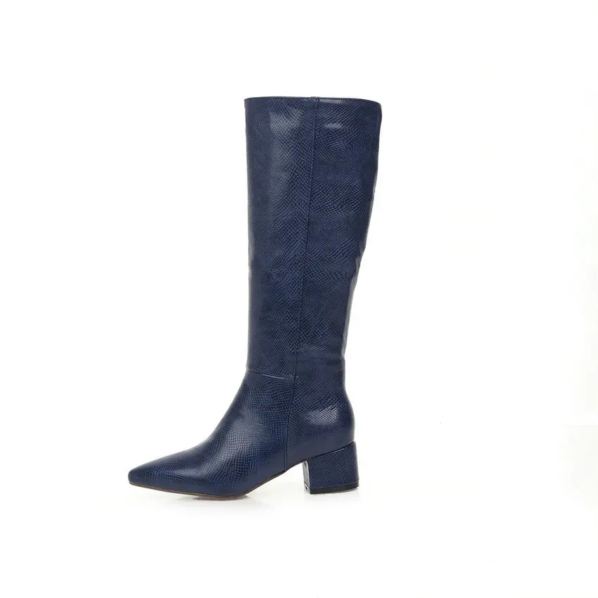 Женские сапоги до колена ESVEVA из искусственной кожи с острым носком на среднем