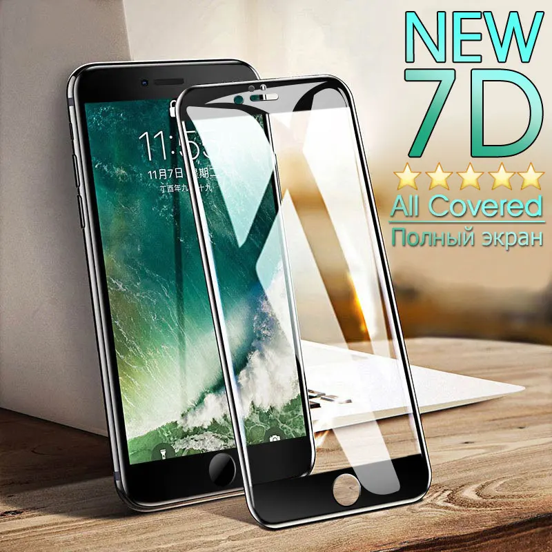 Полное защитное Защитное стекло для iphone 7 6 6S 8 Plus закаленное X 5 5S SE стеклянная