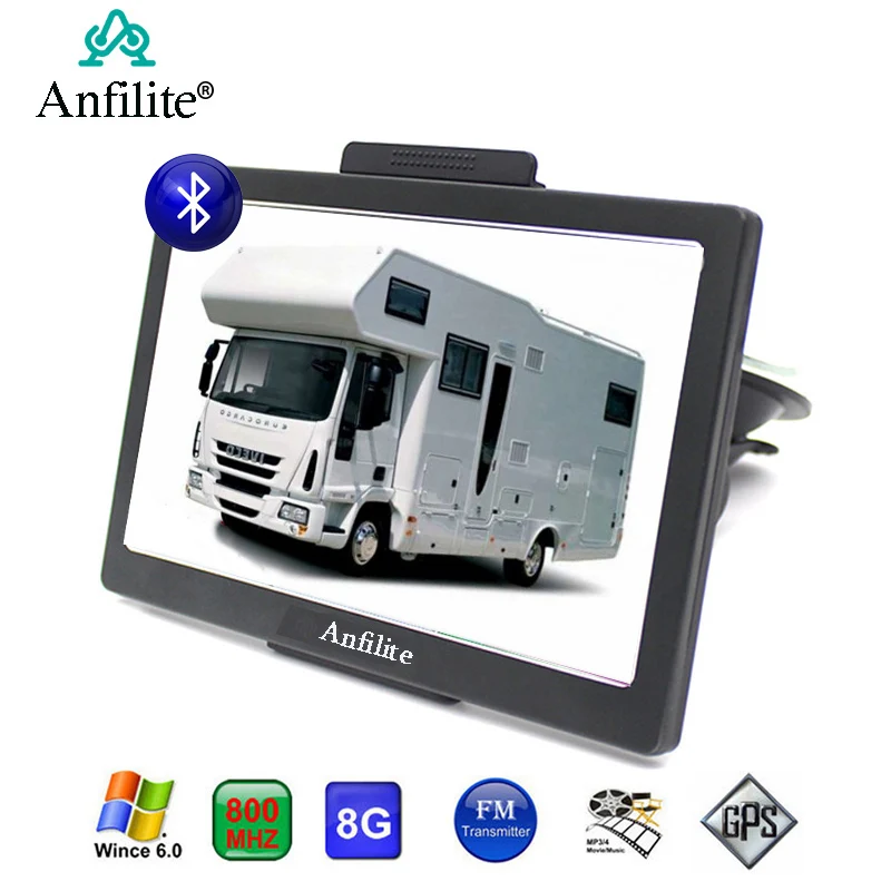 Anfilite 7 дюймов HD автомобиль/грузовик GPS навигация 800*480/Bluetooth FM/8GB/256MB карты для