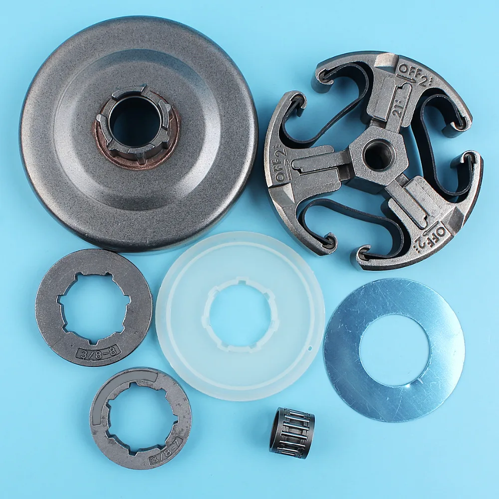 

Clutch Assy & Clutch Drum Washer Cover Kit For Husqvarna 268 272 61 66 162 266 Chainsaw 3/8"-7T & 8T Rim Sprocket бензопила