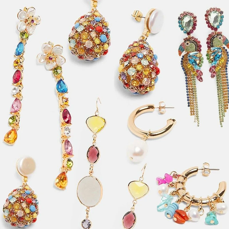 Модные богемные серьги капли ручной работы ZA для женщин новинка 2019 яркие