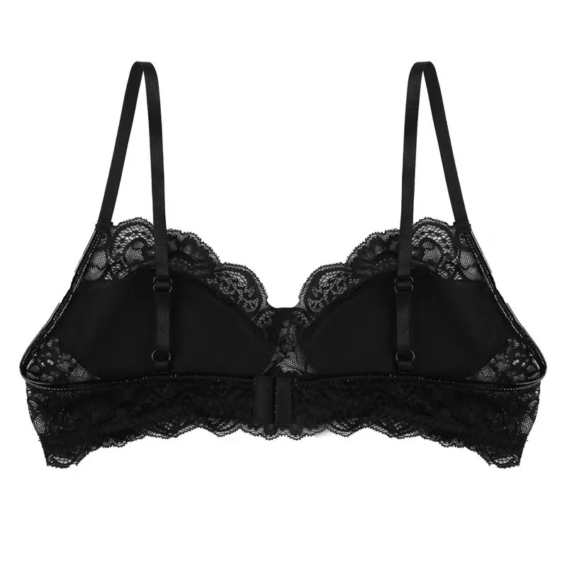 Сексуальный женский бюстгальтер Черный Wetlook бикини кружевной топ женское белье
