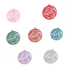 DoreenBeads 10 шт. модные медные Подвески кулон красочные красные круглая филигрань штамповка ювелирные изделия DIY фурнитура 29 мм x 26 мм