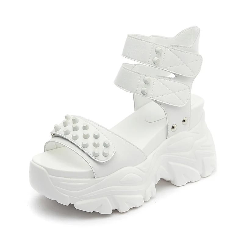 

ICCLEK thick-soled old sandals women 2021 new style Velcro high-heel casual sports Roman shoes ins tide sandals women summer