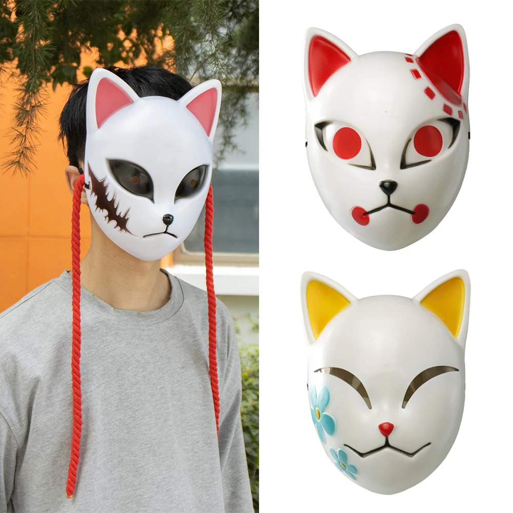 

Anime Demon Slayer Kimetsu No Yaiba Tanjirou Sabito Makomo Cosplay Masks Halloween Costumes Accessories Party Props Gifts