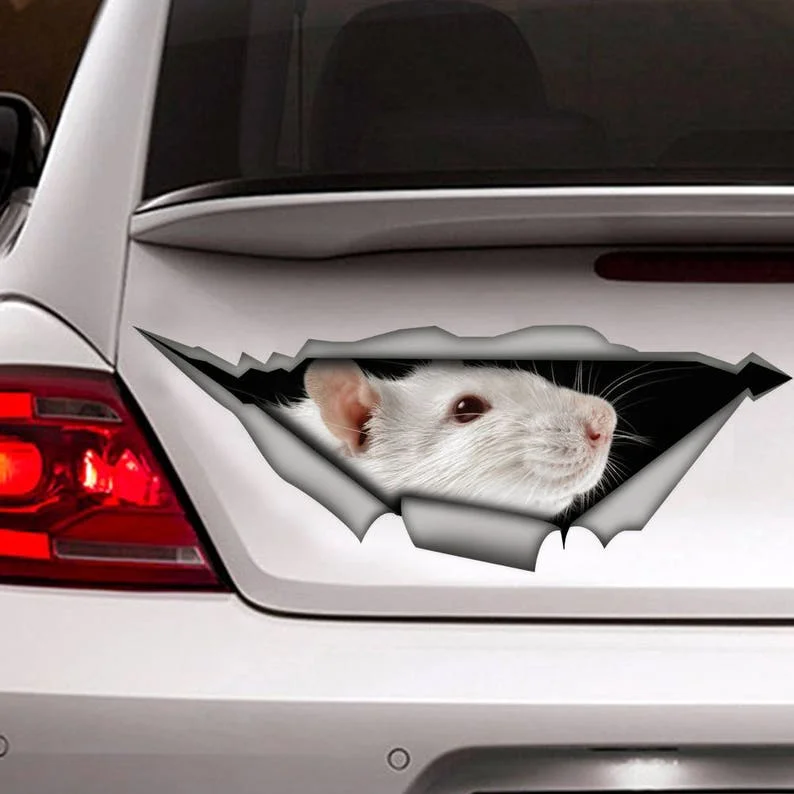 

White gerbil decal, funny sticker, gerbil car sticker, gerbil sticker, pet decal