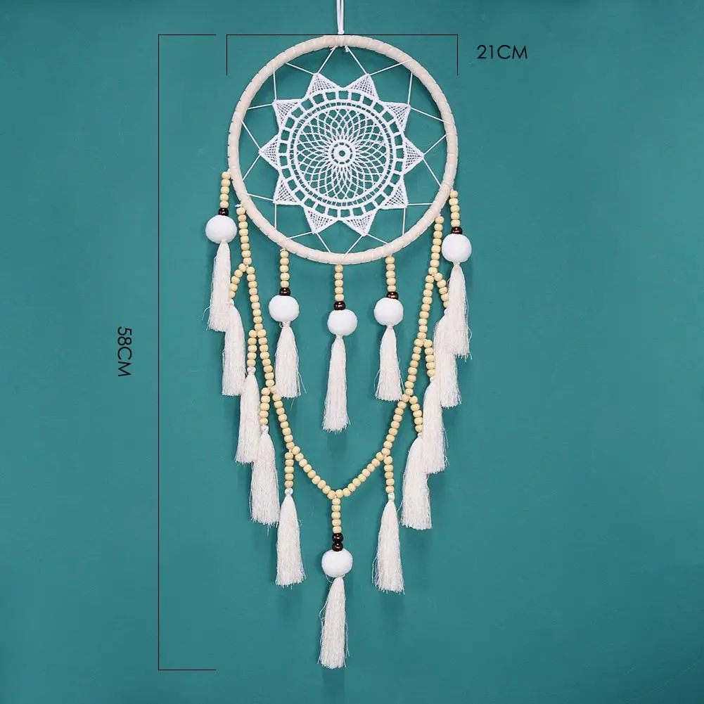 Белый большой кружевной Ловец снов Настенный декор простой ручной работы DIY с