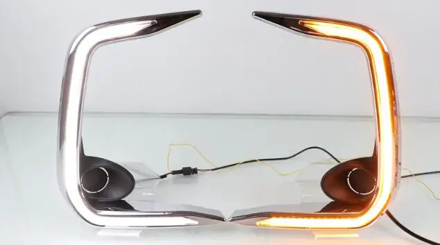LED Daytime Running Lights for Toyota Corolla 2019 2020 DRL Front Bumper Fog Lamp Cover with Yellow Turn Signal style relay | Автомобили и