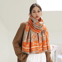 2021 fashion double sided imitation cashmere scarf thick blanket women scarves and shawls bufanda pashmina neckerchief foulard