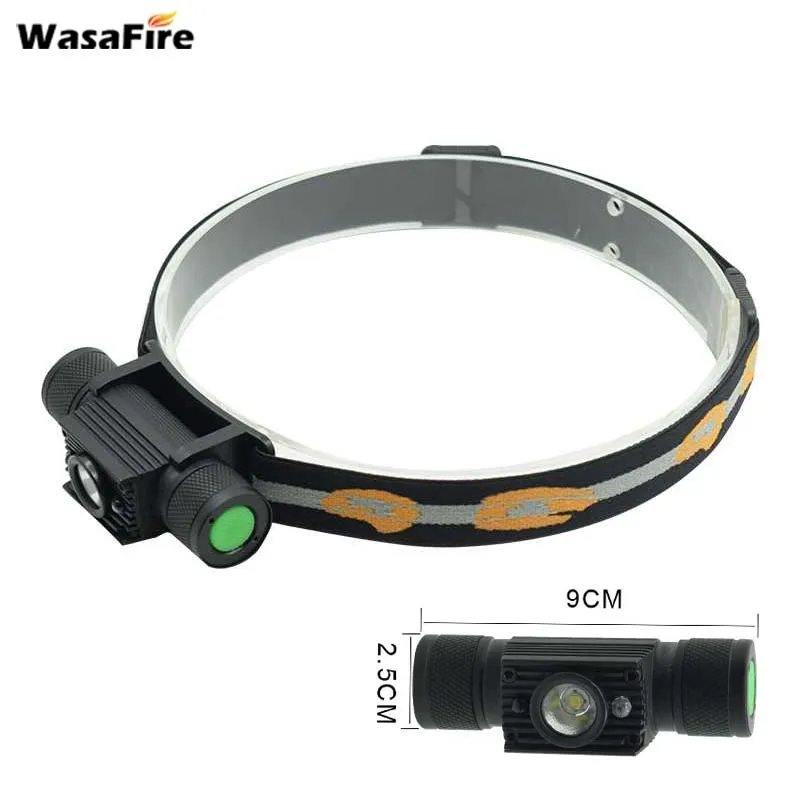 2 шт./лот оптовая продажа Водонепроницаемый индукционный налобный фонарь 5000LM XM L2