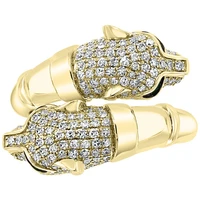 new fashion personality leopard head design gold zircon wedding ring men and women ring fashion party jewelry wholesale