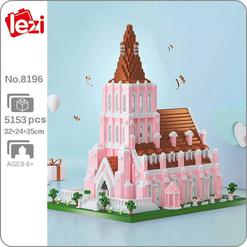 

Lezi 8196 World Architecture Island Wedding Manor Church Garden DIY Mini Diamond Blocks Bricks Building Toy for Children Gifts