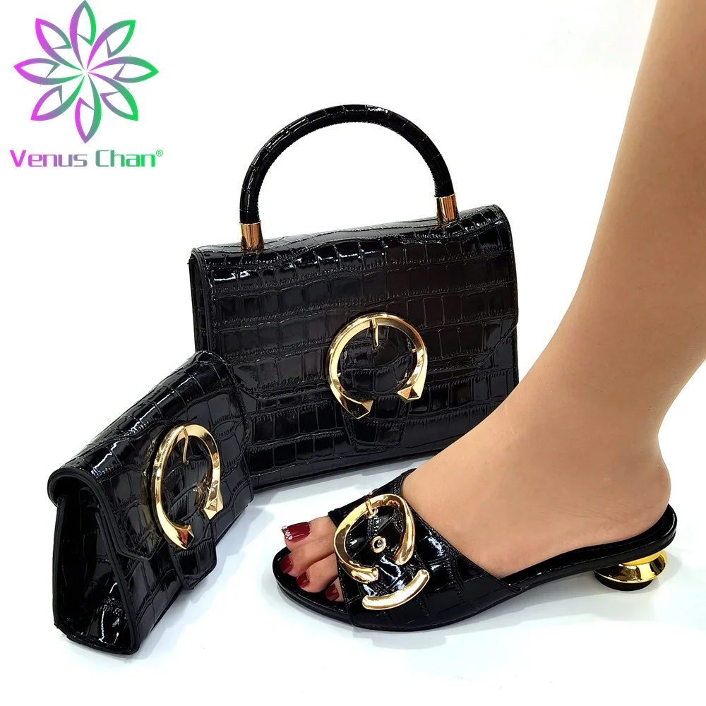 

Women Shoes and Bag Set to Match High Quality and Good 2021 Dew Price Set in Black Color Elegant Nigerian For Wedding Party